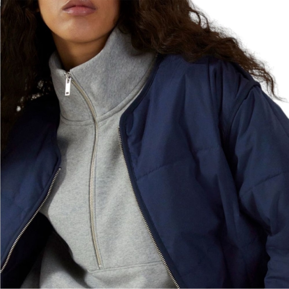 Everlane Navy Quilted Cotton Liner Jacket